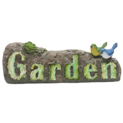 Novelty Resin Garden Decoration Stone Statue with Agate Art