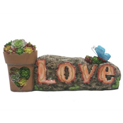 Creative Outdoor Succulent Theme Word Art Resin Garden Decoration